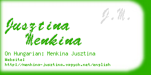 jusztina menkina business card